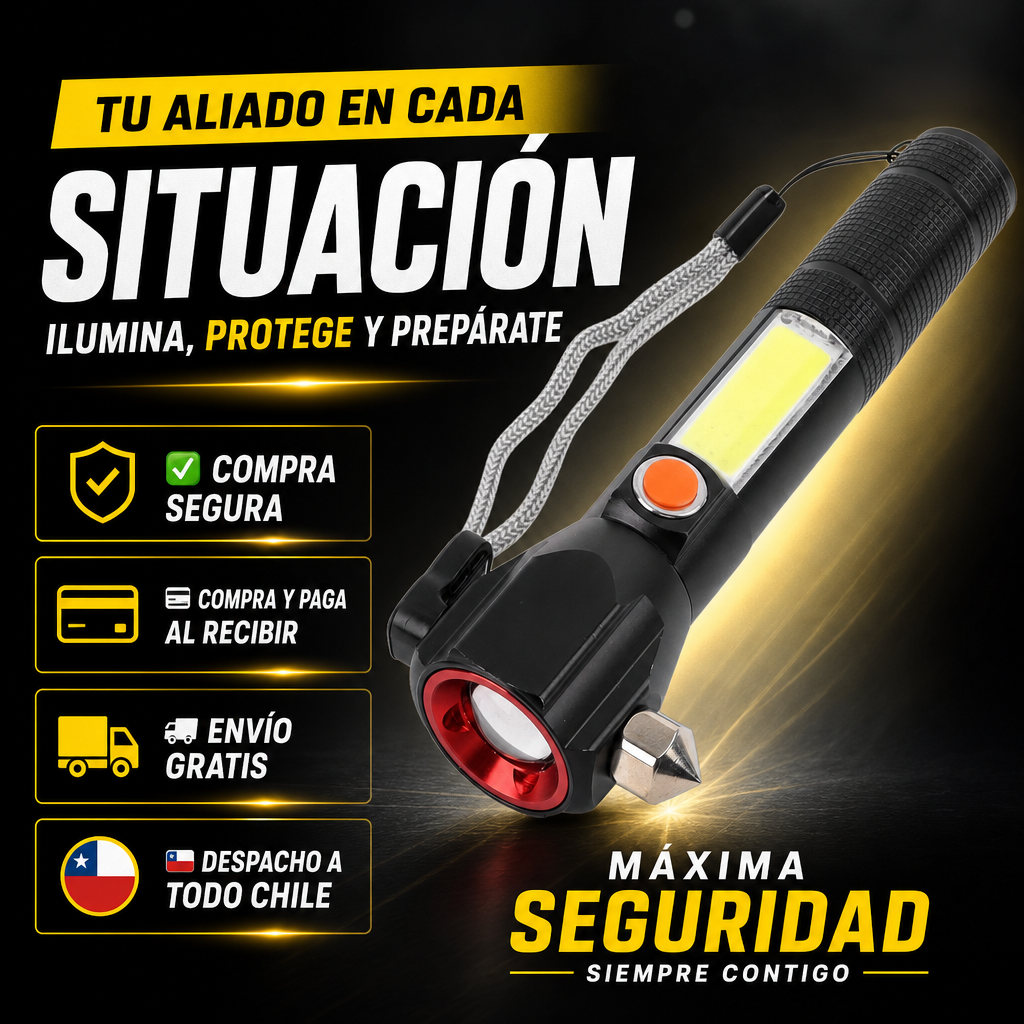 Linterna de Rescate 360°: Ilumina, Asegura y Protege