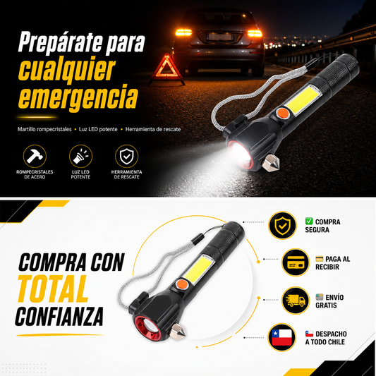 Linterna de Rescate 360°: Ilumina, Asegura y Protege